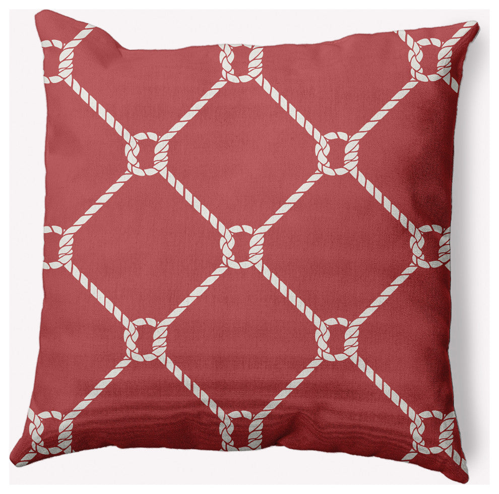 20x20" Ahoy! Nautical Decorative Indoor Pillow, Ligonberry Red