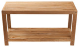 Nordic Style Natural Teak Spa Bench with Shelf, 35