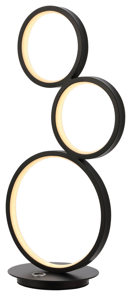 Juno 17.25" 3-Light Bohemian Coastal Iron Integrated LED Table Lamp, Black