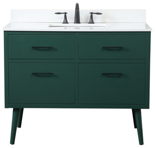 Home Living 42" Bathroom Vanity, Green With Backsplash