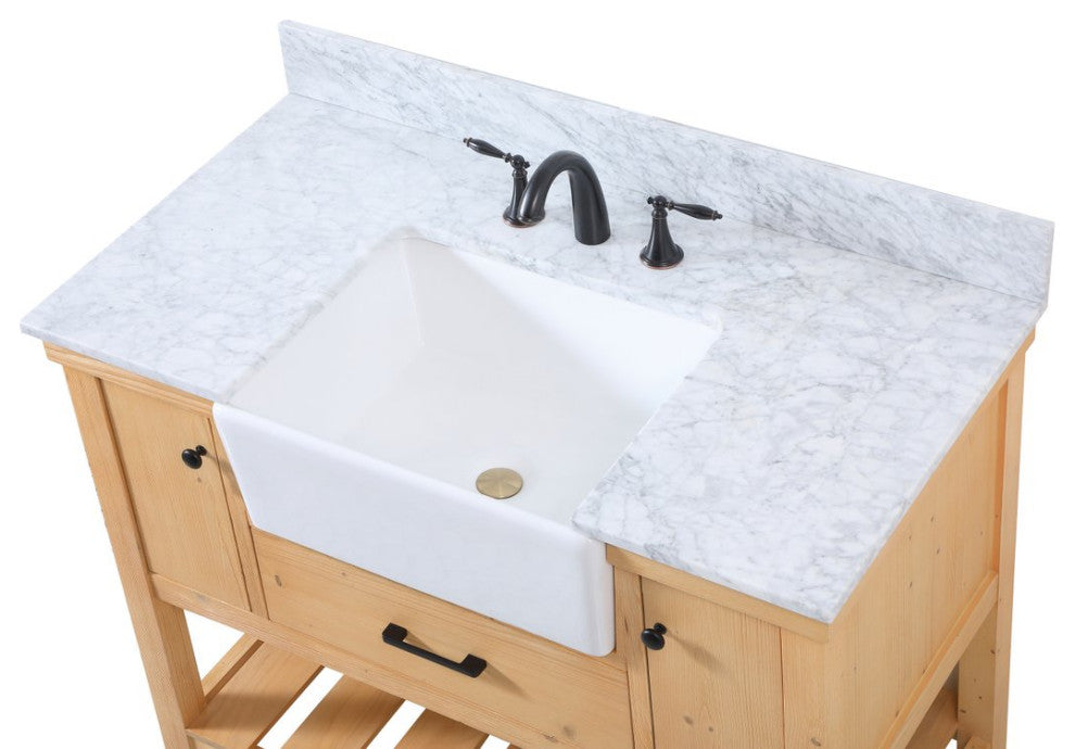Home Living 22" Farmhouse Natural Wood-Light Bathroom Vanity
