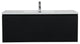 Matte Black Wall Mount Bath Vanity, Integrated Sink, White Sink, 48"