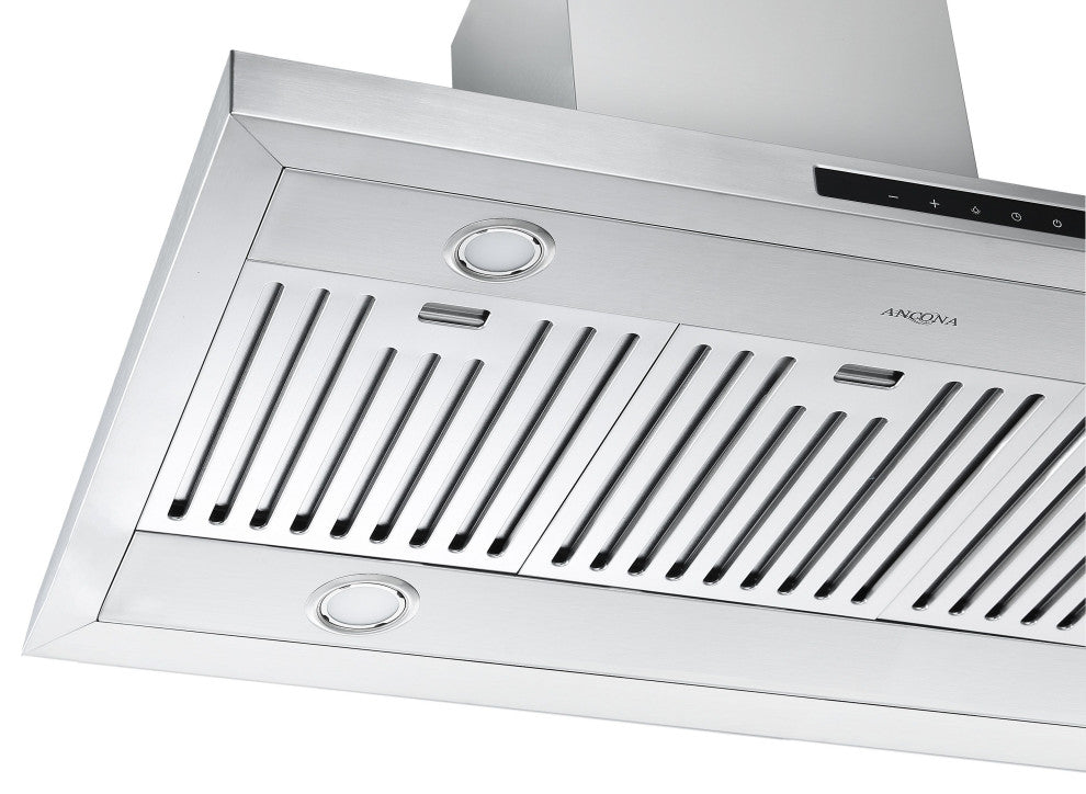 Ancona Noturna IR36 36" Island Rectangular Range Hood, Stainless Steel