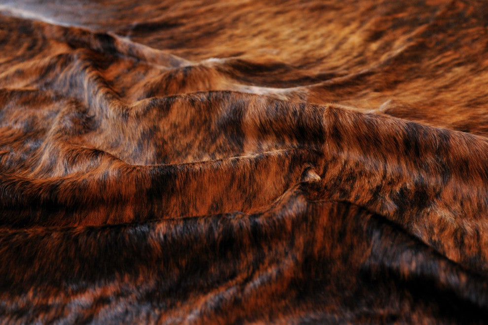 72"x84" Classic and Brindle Cowhide Rug