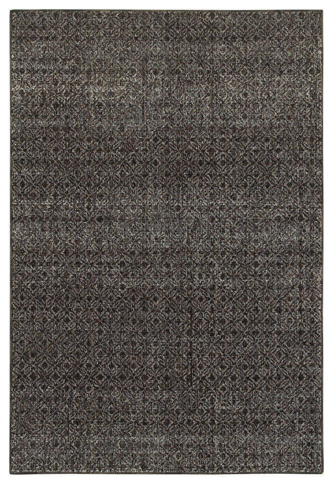 Aegina Diamonds Black/Gray Area Rug, 1'10"x3'2"