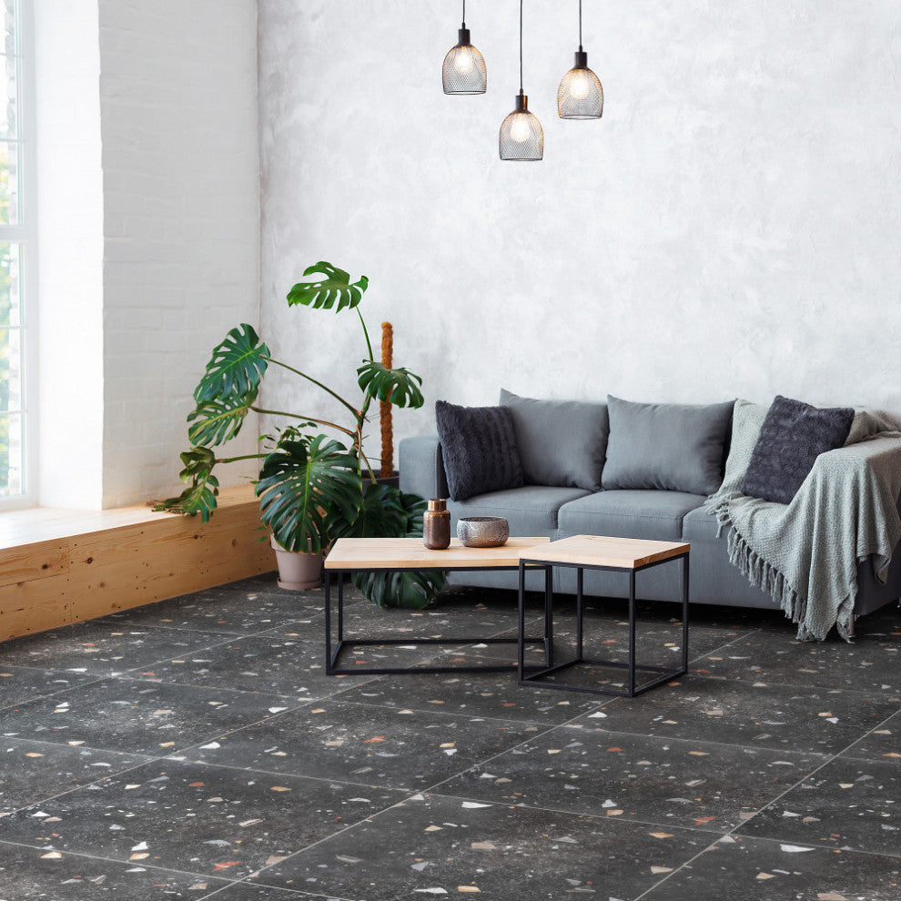 Sonar Black Porcelain Floor and Wall Tile