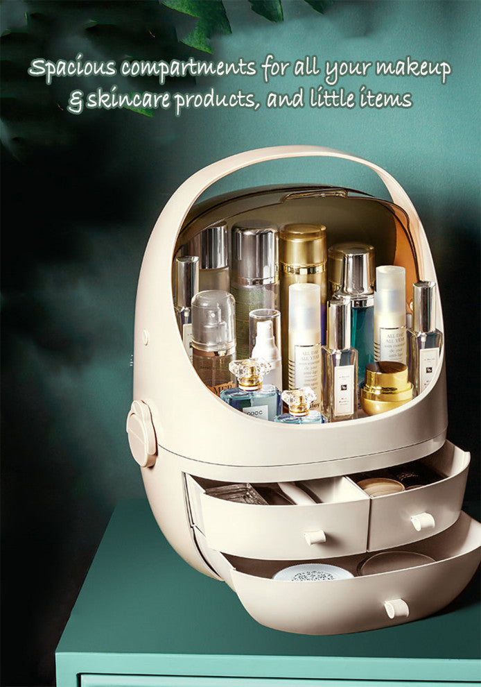 CozyBlock Small Modern Makeup Container Storage, Pink, Cosmetic Display Box