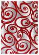 Angie Collection Modern Rectangle 5' x 7' High-Low Pile Swirled Area Rug, Red