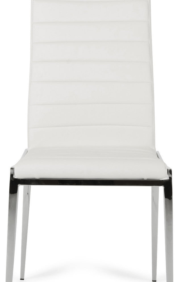 Libby - Modern White Leatherette Dining Chair (Set Of 2)