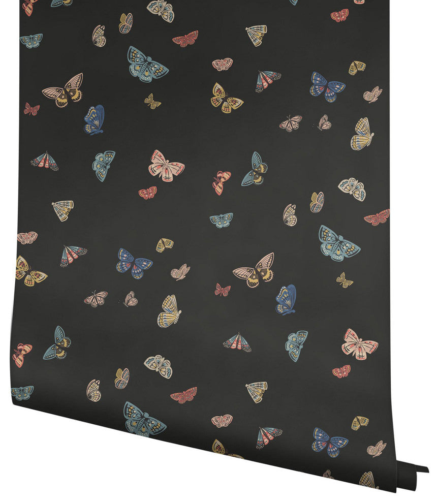 Butterfly House Black Wallpaper
