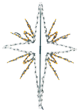 Christmas Giant Outdoor LED Lights, 4' Bethlehem Star, White/Gold 51"H x 36"W