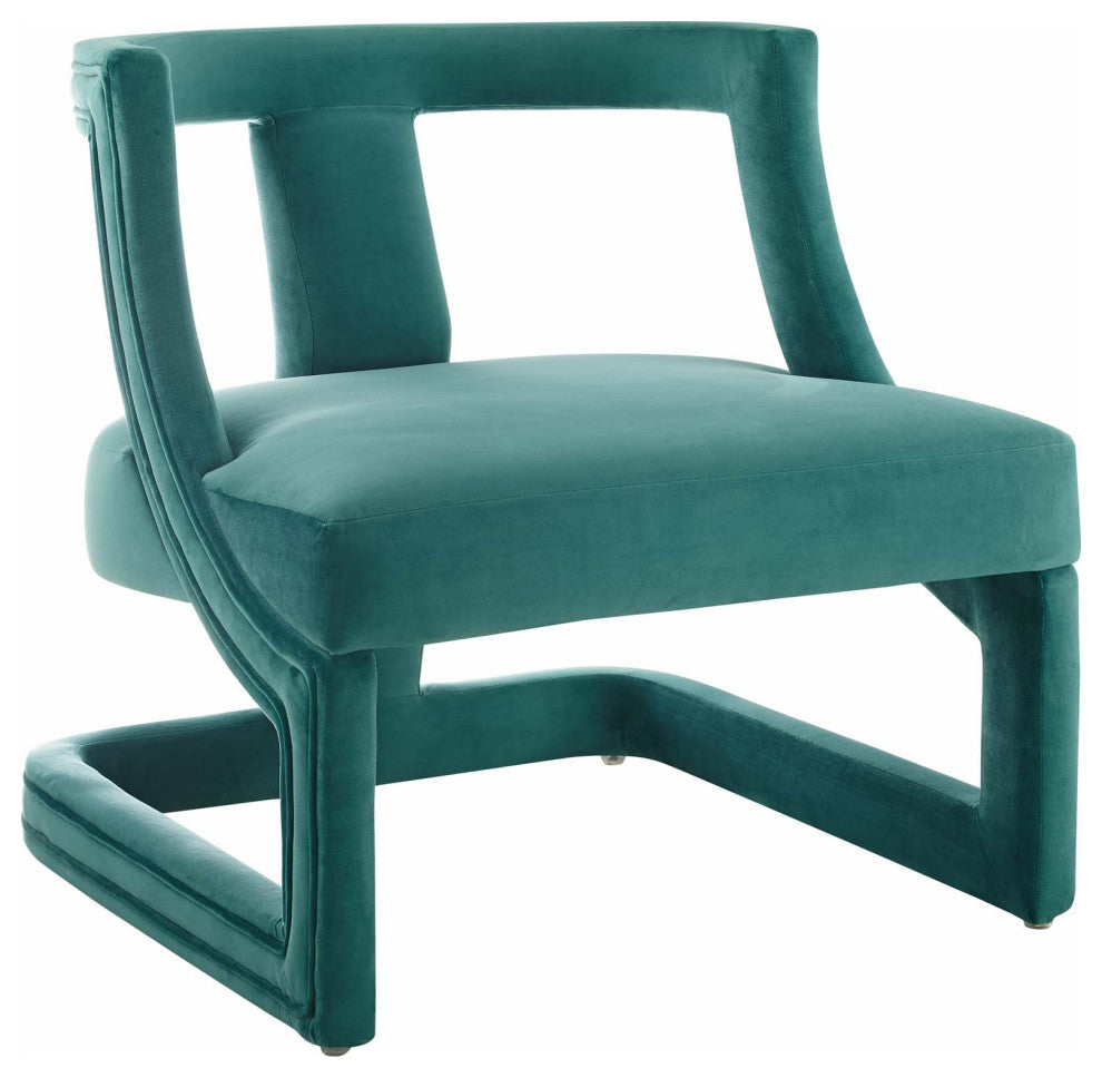 Requisite Accent Lounge Performance Velvet Armchair Teal