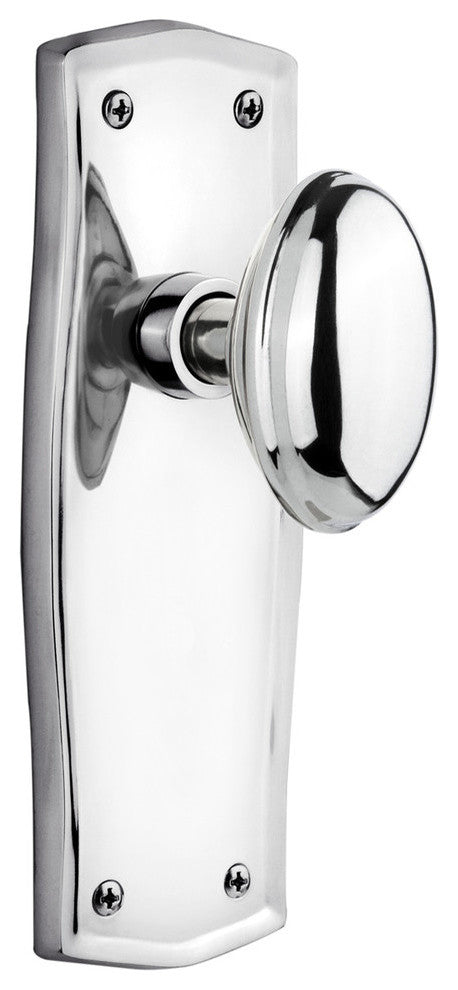 Prairie Plate Passage Homestead Door Knob, Bright Chrome