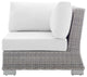 Sofa Corner Chair, Sunbrella, Rattan, Wicker, Gray White, Modern, Outdoor