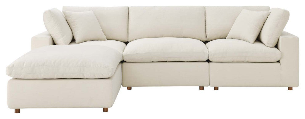 Modular Sectional Deep Sofa Set, Beige, Fabric, Modern, Lounge Cafe Hospitality