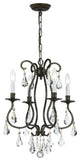 Crystorama 5014-EB-CL-S, 4-Light Mini Chandelier, English Bronze