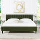 Aspen Modern Vertical Tufted Upholstered Platform Bed, Olive Green Performance Velvet, King