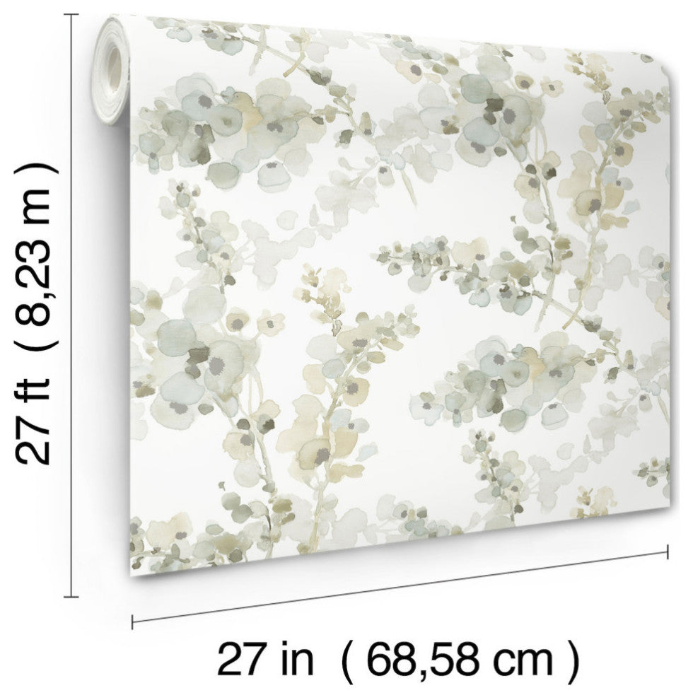 Mineral Green Blossom Fling Wallpaper
