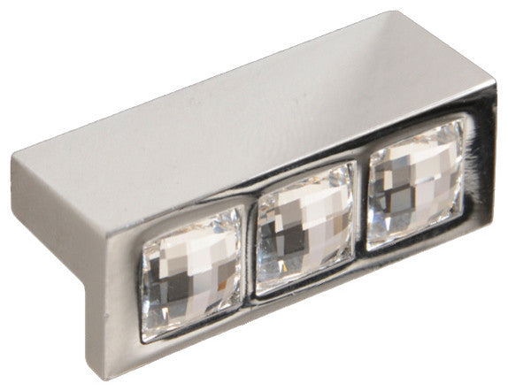 Attica Pull Cabinet Handle, Chrome, Swarovski Crystal
