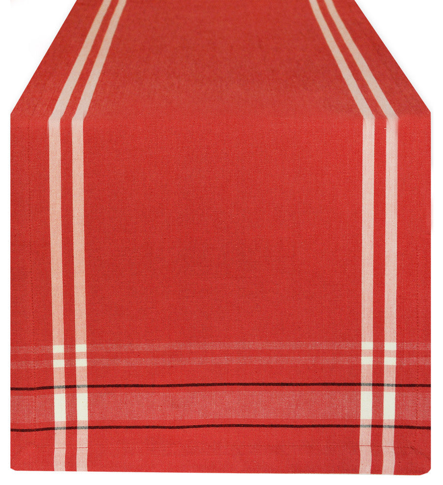 DII Tango Red French Chambray Table Runner 14"x72"