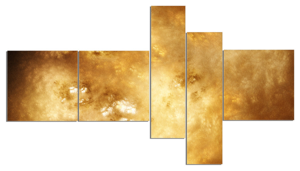 Perfect Brown Starry Sky, Abstract Canvas Art Print, 60"x32", 5 panels