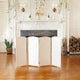 3 ft. Short Diamond Weave Fiber Room Divider White 4 Panel