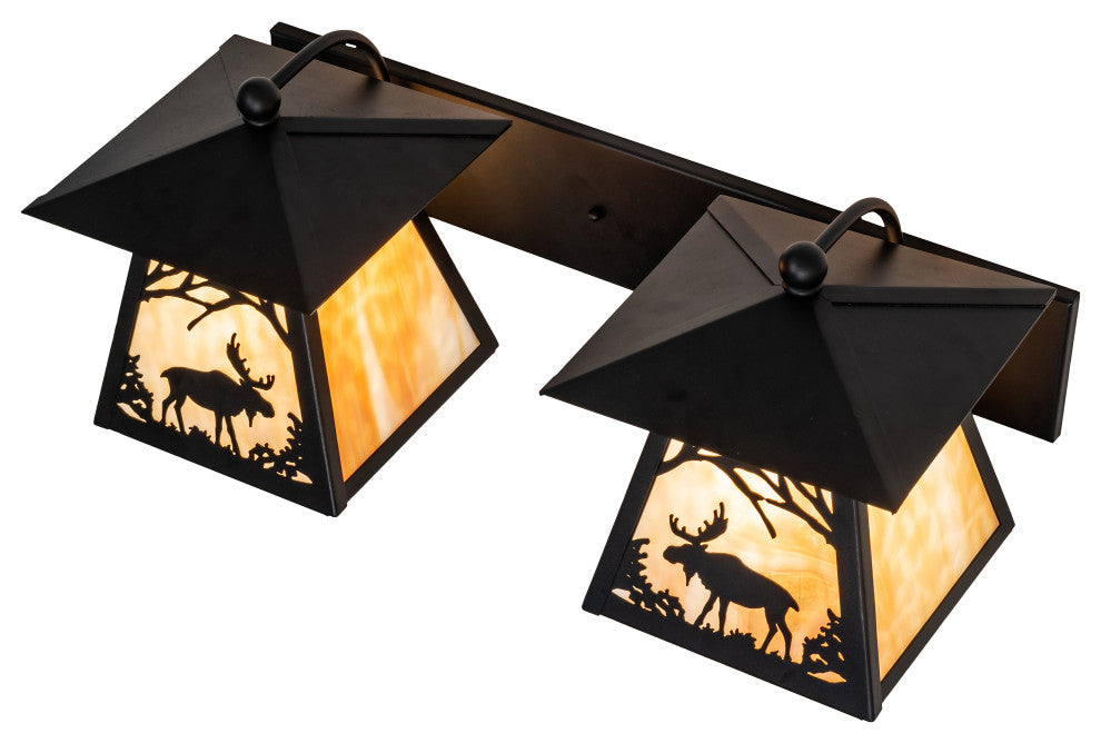 24 Wide Moose at Dawn 2 Light Wall Sconce
