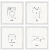 Dry and Iron Quadriptych, Set of 4, 32x32 Panels