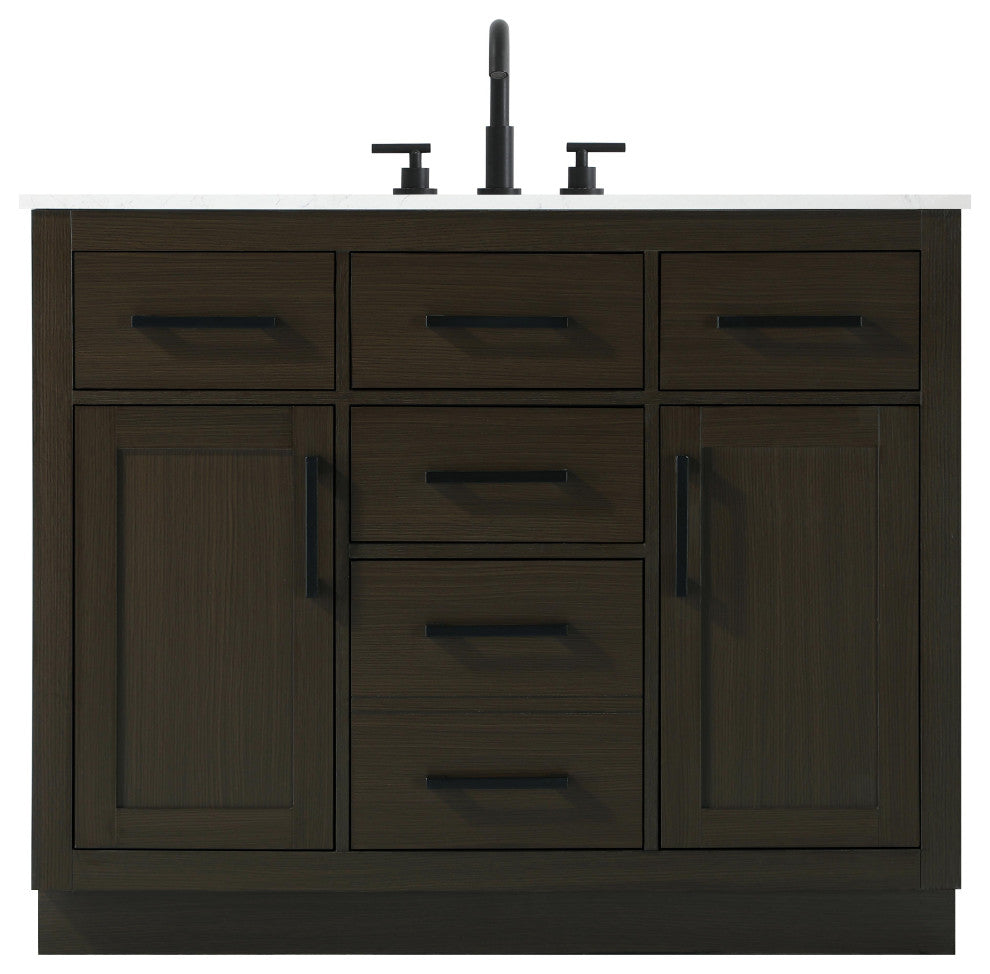 Home Living 42" Single Bathroom Vanity, Mocha Brown