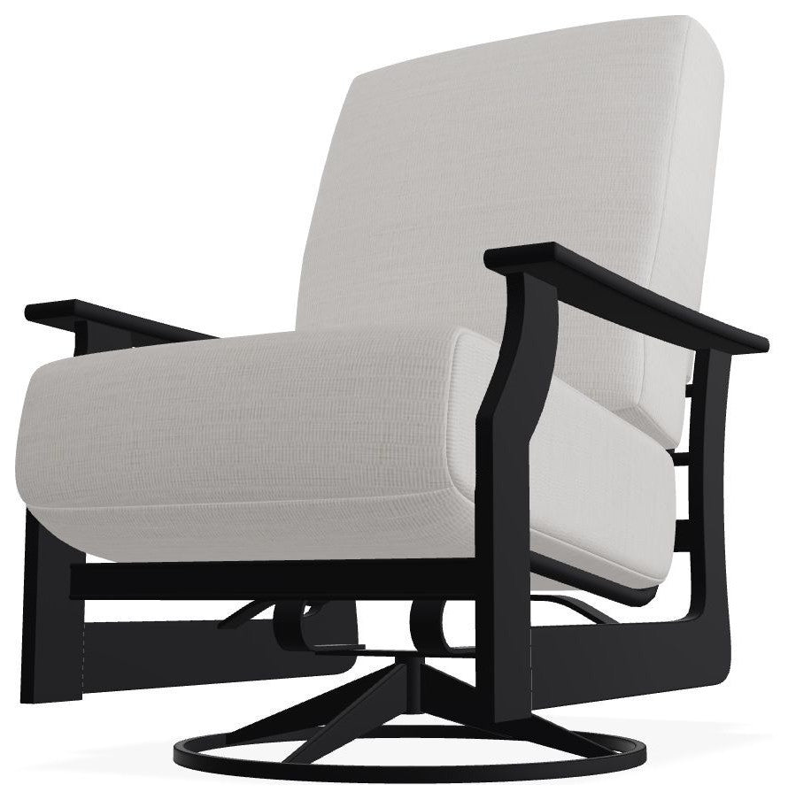 St. Catherine Deep Seat Outdoor Swivel Rocker, Tabloid Cloud/Black