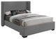 Oxford Linen Textured Fabric Upholstered Bed, Gray, Full