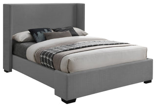 Oxford Linen Textured Fabric Upholstered Bed, Gray, Full