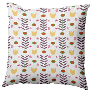Spring Garden Polyester Indoor/Outdoor Pillow, White, 18"x18"