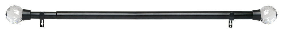 Linen Avenue Cut Acrylic Single Curtain Rod Set,28 to 48-Inch,Matte Black