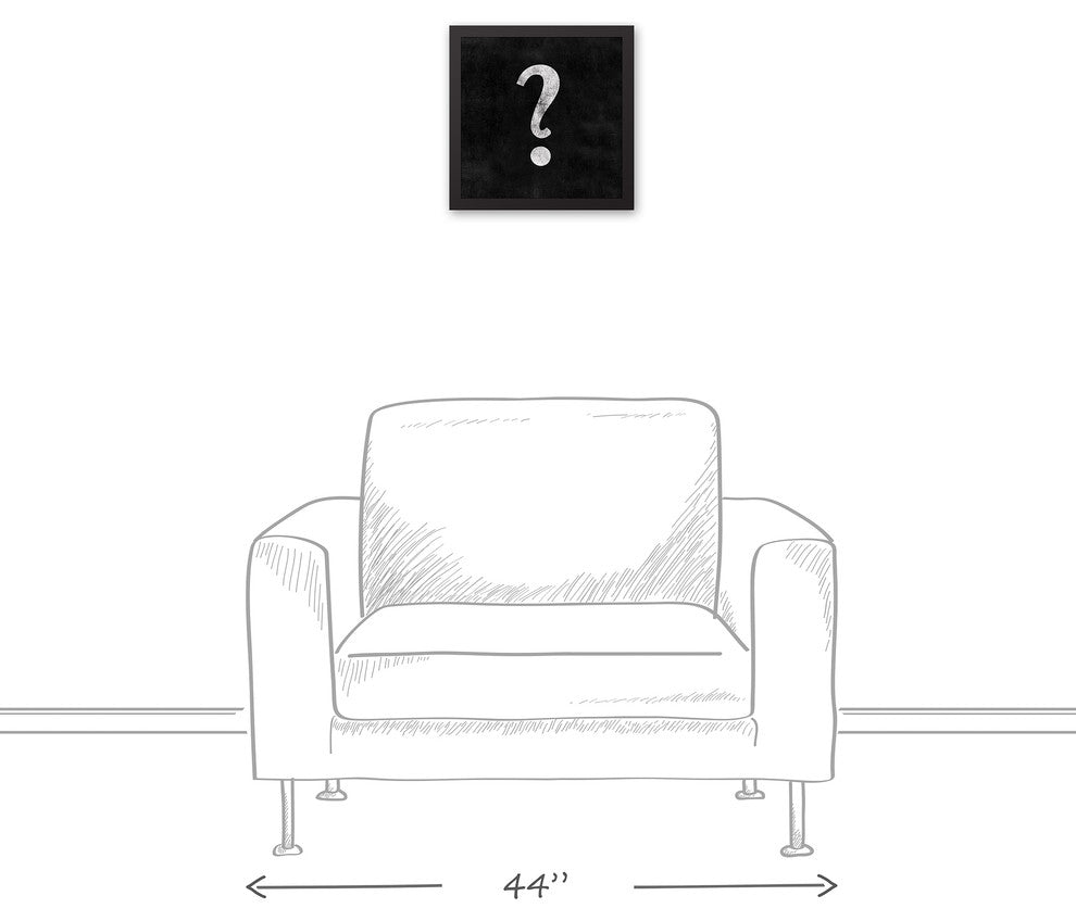 Vintage Question Mark 12x12 Black Framed Canvas