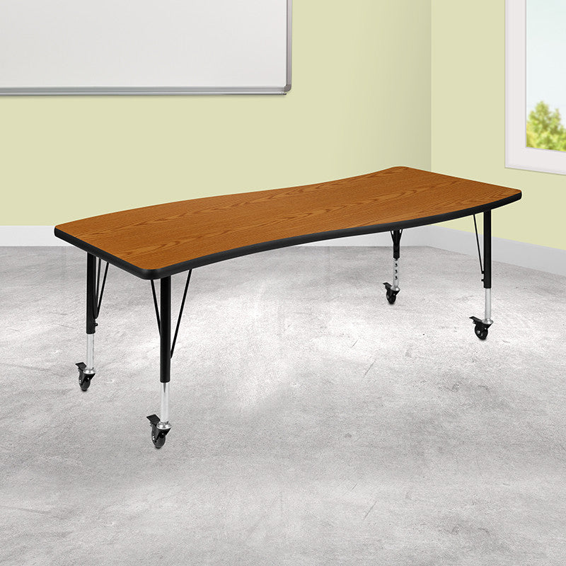 26"W x 60"L Oak Activity Table