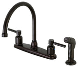8" Centerset Kitchen Faucet, Sprayer, Oil Rubbed Bronze