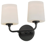 Maxim 12092SW Bristol 2 Light 10" Tall Bathroom Sconce - Black