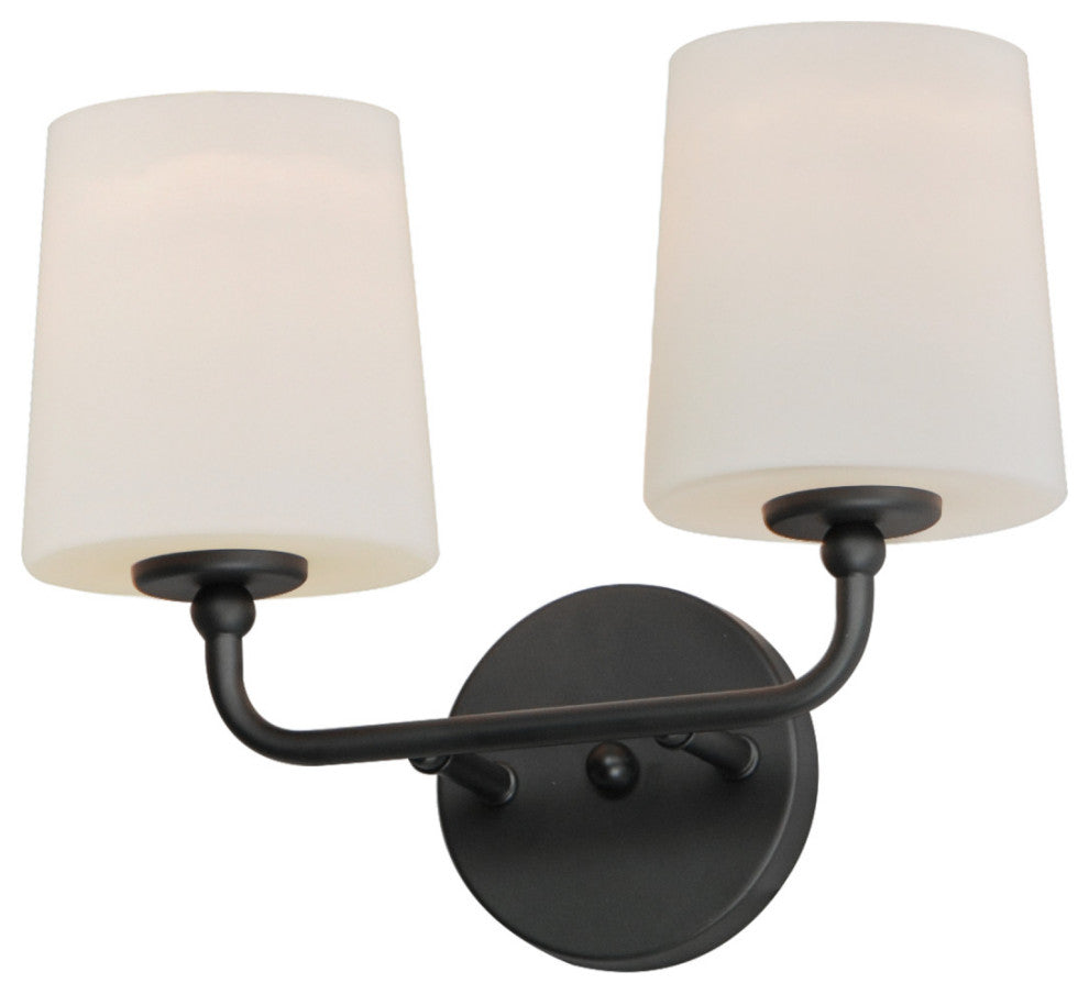 Maxim 12092SW Bristol 2 Light 10" Tall Bathroom Sconce - Black