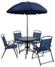 6PC Navy Patio Set & Umbrella
