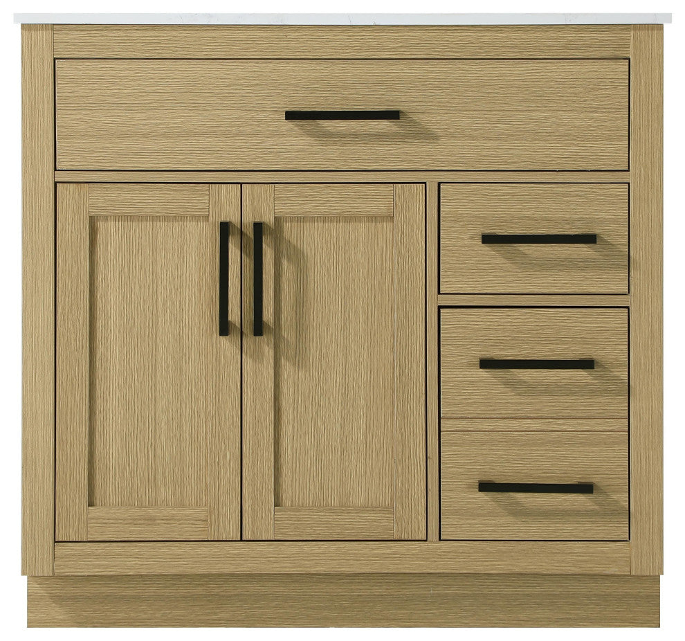 Home Living 36" Single Bathroom Vanity, Honey Brown