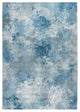 2"x7" Blue White Abstract Sky Runner Rug