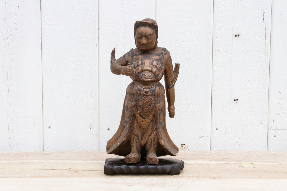Vintage Carved Warrior Figure