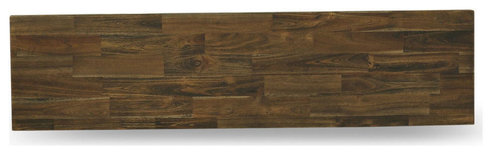 East West Furniture V-Style 15x60" Wood Dining Bench in Jacobean Brown