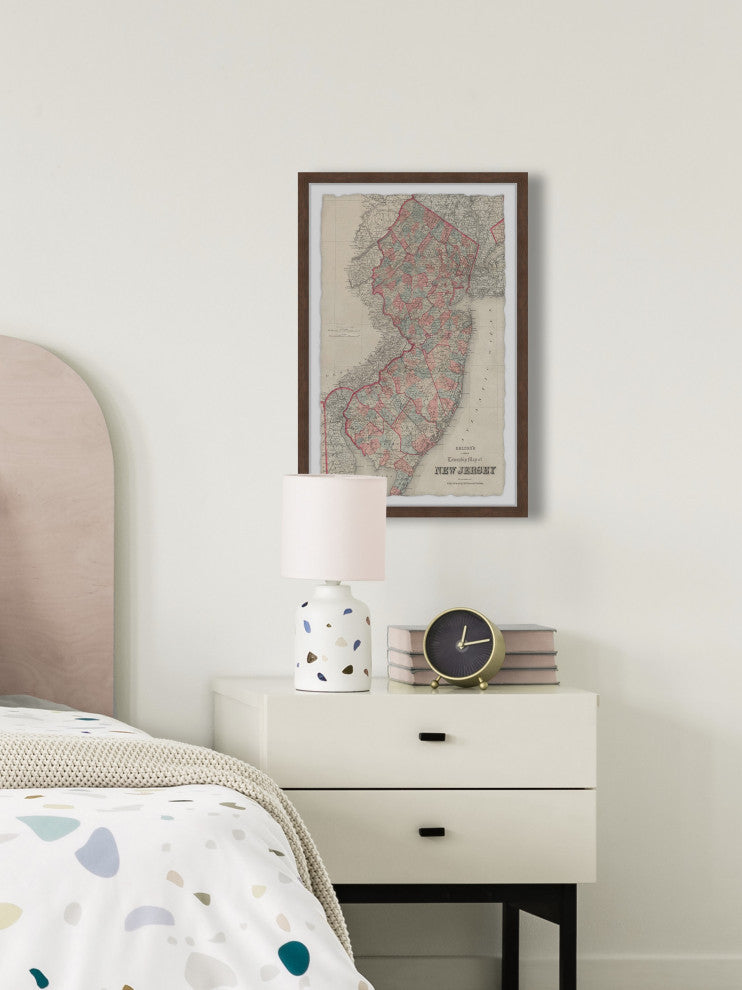 "Colored New Jersey" Framed Painting Print, 12x18