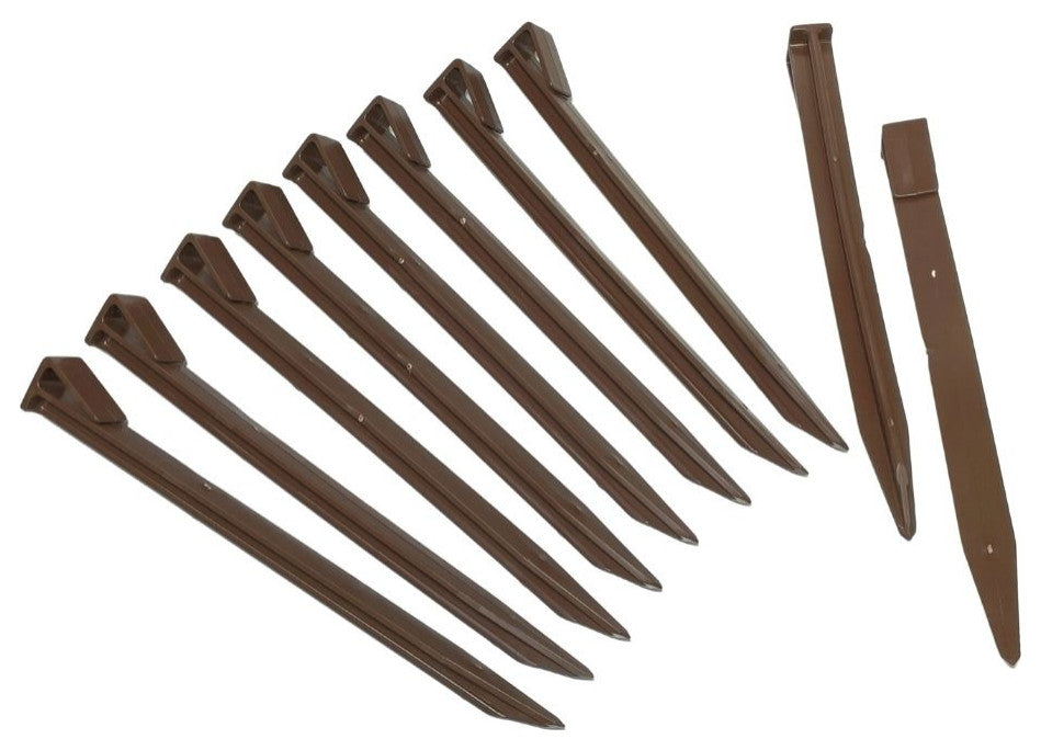 Master Mark 10" Terrace Board Lawn Edging Stake Kit, Brown
