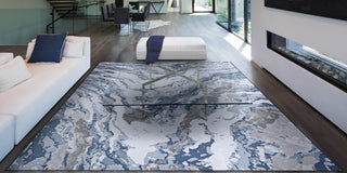 Serenity Abstract Marble Area Rug, Grey-Opal, 2'2"x7'10" Runner