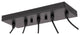 Woodbridge Lighting Venezia 5-Light Pendant Chandelier, Bronze, Linear, 42"w, Mosaic Multicolor