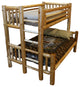 White Cedar Log Bunk Bed, Full Over Queen