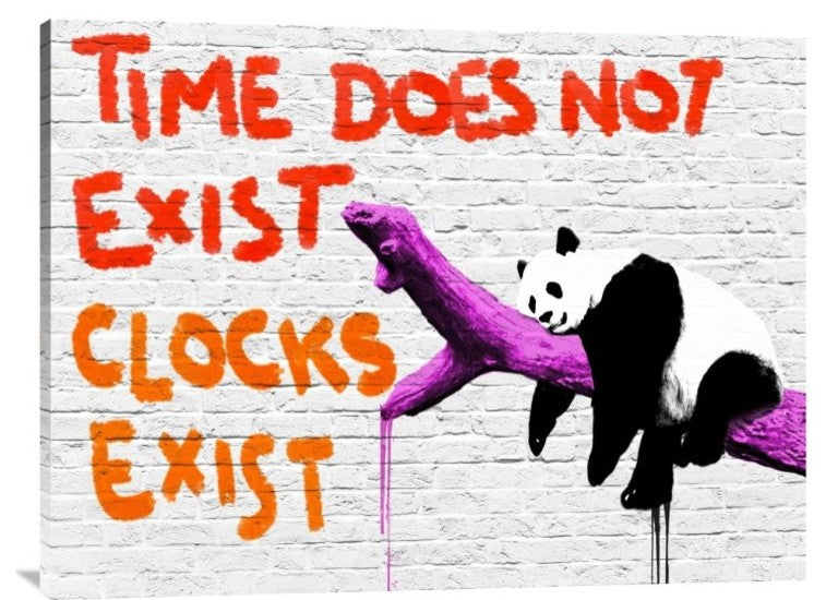 "Time does not exist" Stretched Canvas Giclee by Masterfunk Collective, 40x30"